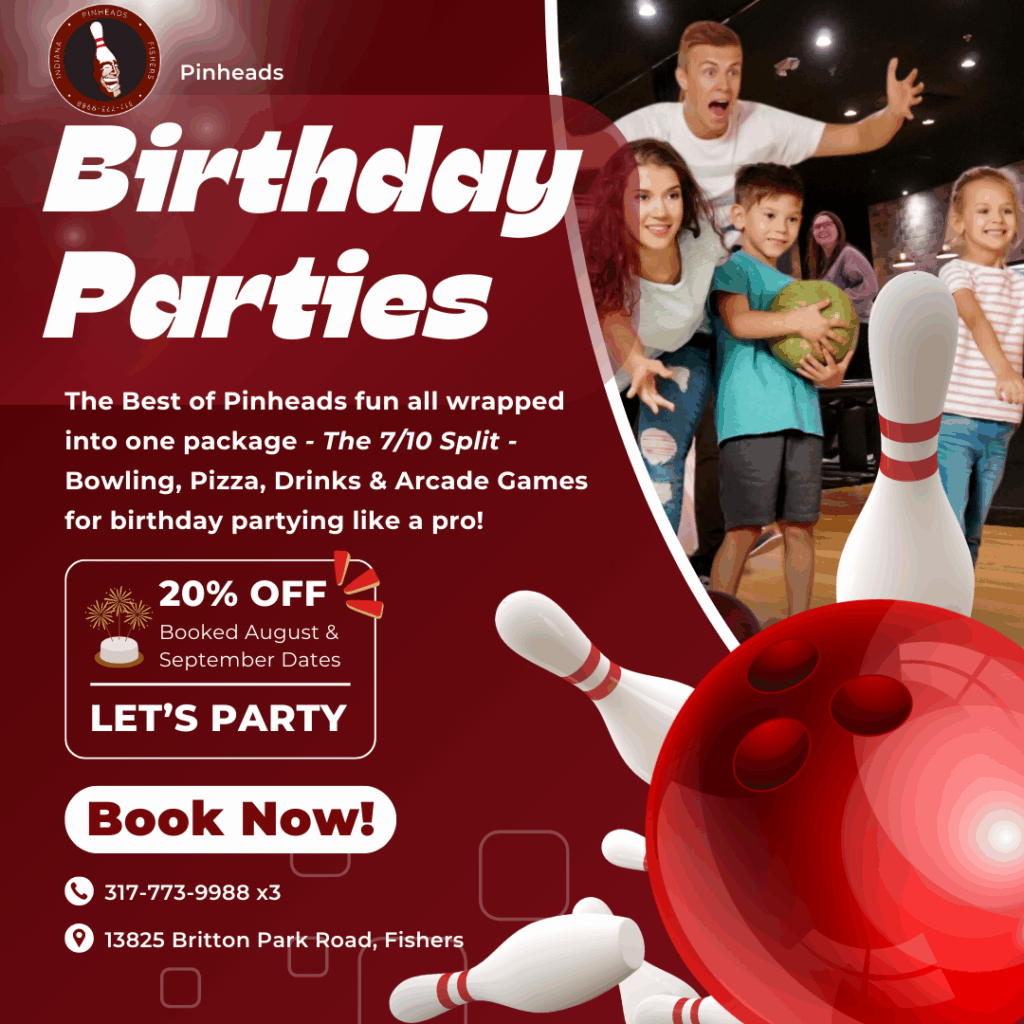7/10 Split Birthday Party package 20% off on dates booked through August & September